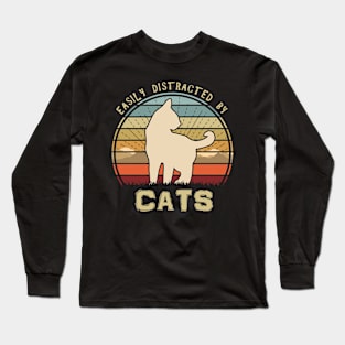 Easily Distracted By Cats Long Sleeve T-Shirt